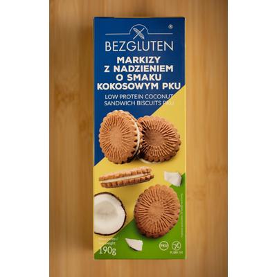 Bezgluten gluténmentes kókuszos töltelékkel töltött linzerkarikák PKU 190g